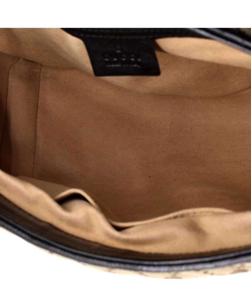 Small GG Marmont Top Handle Flap Bag Diagonal Quilted GG Canvas with Leather