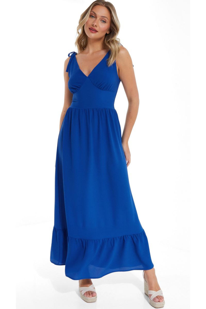 Women's Bubble Crepe Tie Detail Maxi Dress