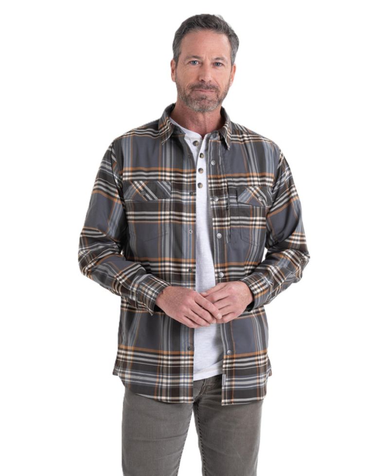 Men's Big & Tall Everest Flannel Long-Sleeve Plaid Relaxed-Fit Button-Down Shirt