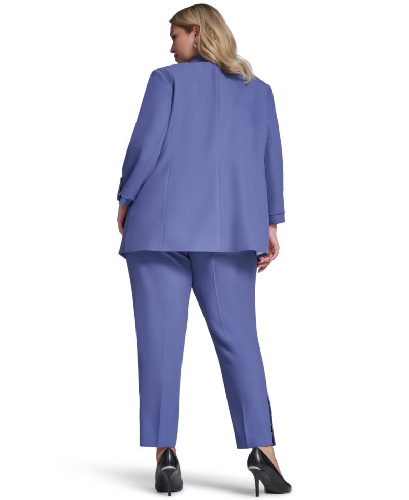 Plus Size Open-Front Notch Collar Blazer
