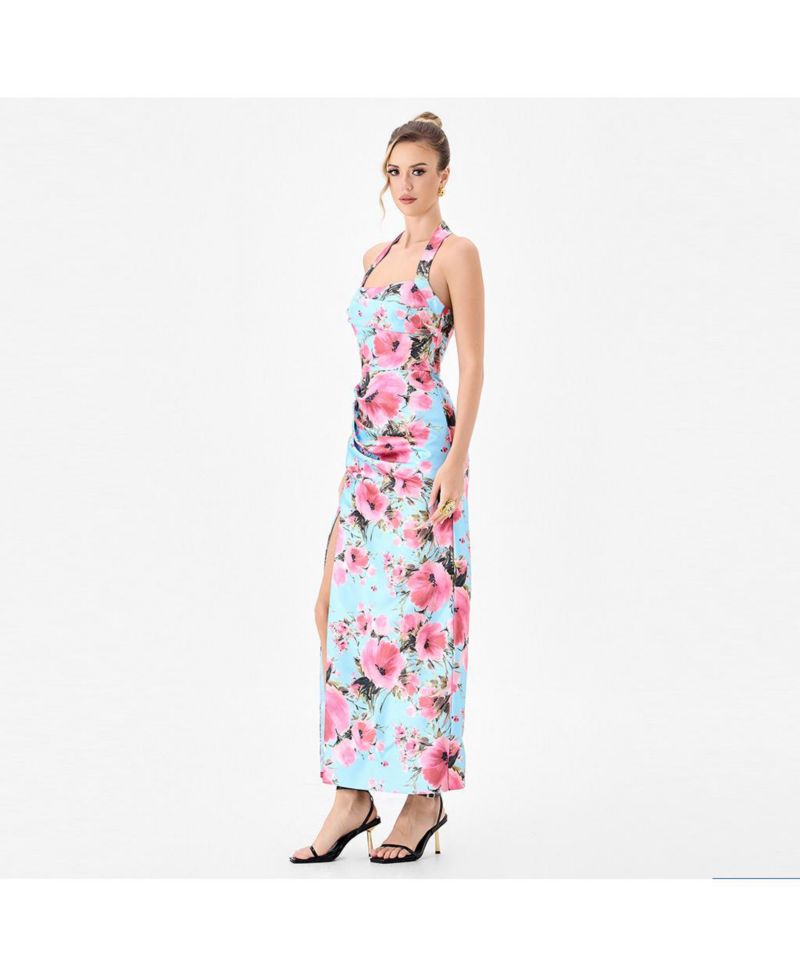 Women's Dillian Halter Floral-Print Midi Dress