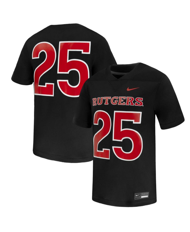 Men's 25 Black Rutgers Scarlet Knights Untouchable Replica Game Jersey