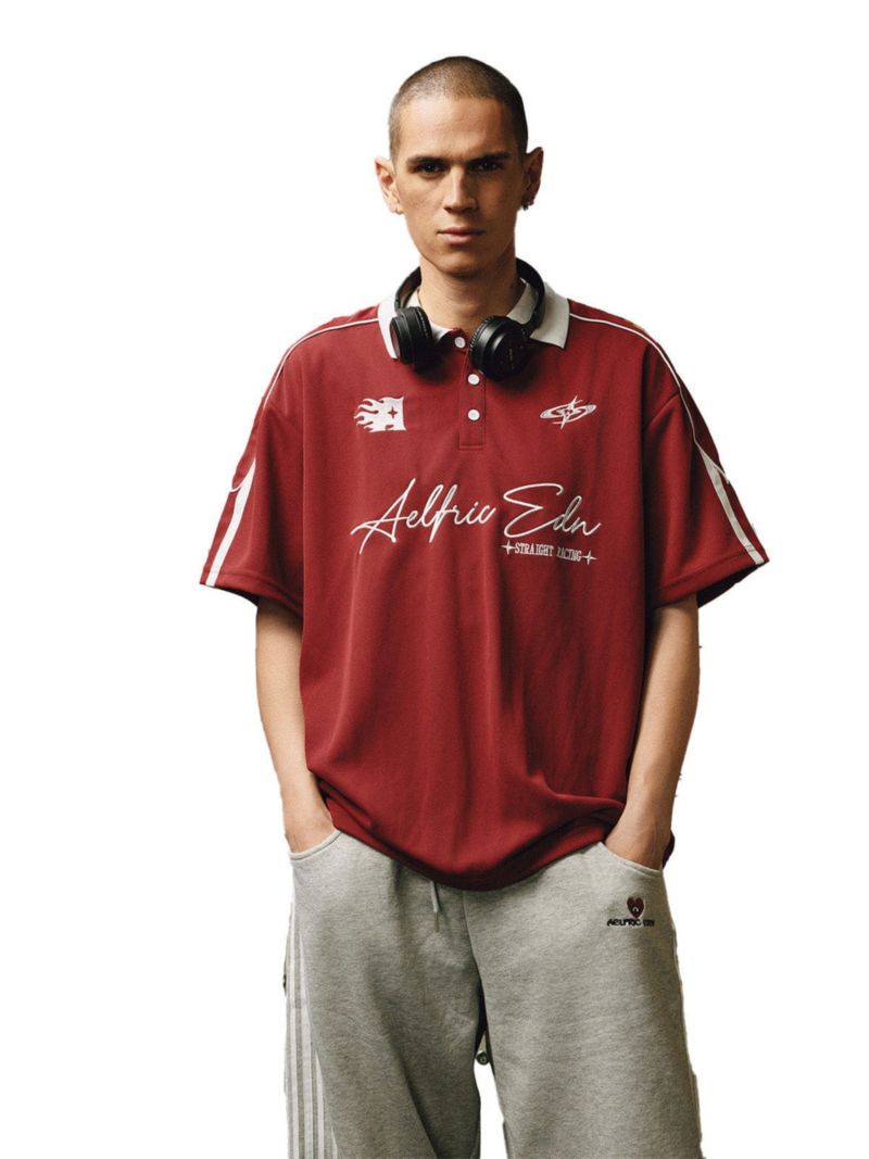 Men's Sporty Polo Soccer Jersey