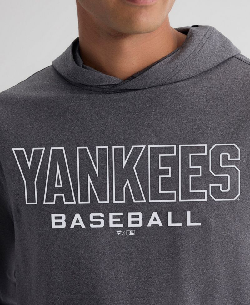 Men's Charcoal New York Yankees Clutch Long Sleeve Hooded T-Shirt