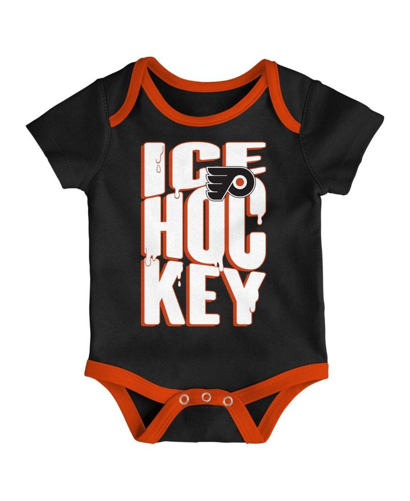 Baby Boys and Girls 3-Pack Philadelphia Flyers Triple Header Bodysuit Set