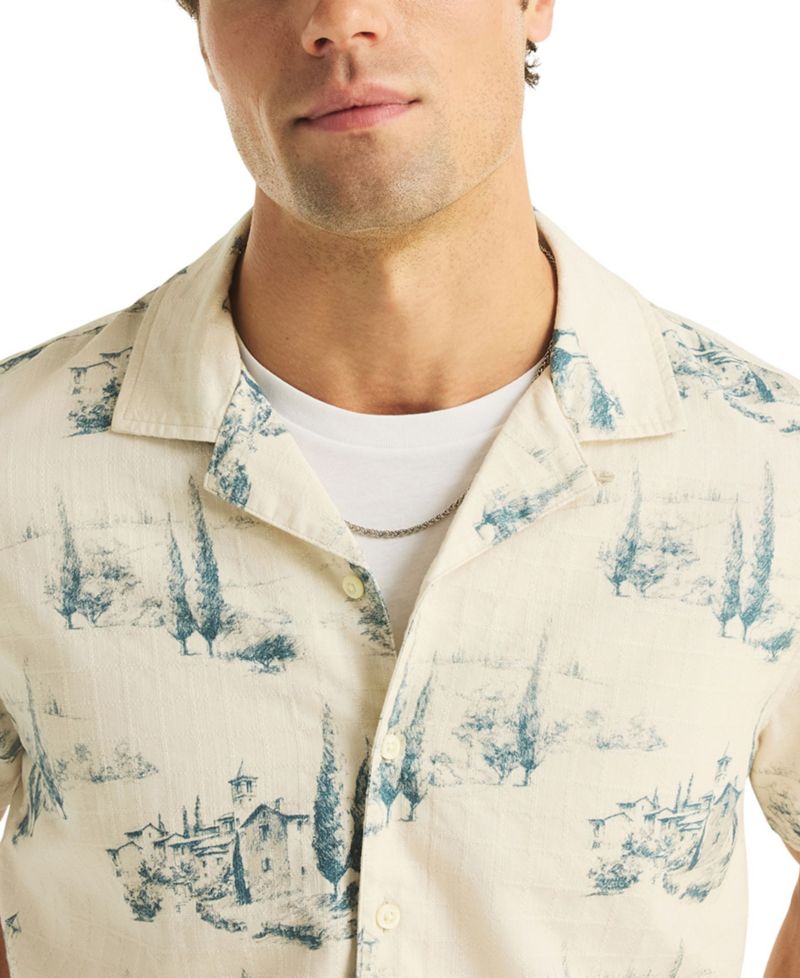 Men's Scenic Print Camp Collar Shirt