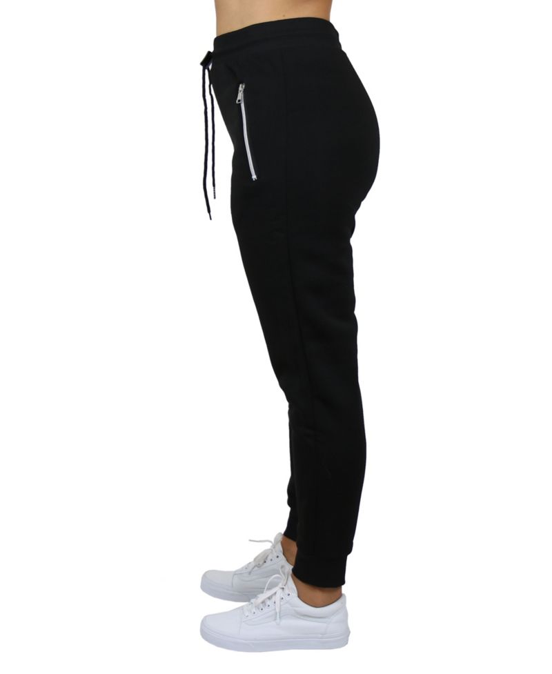 Women's Loose Fit Fleece Lined Jogger Sweatpants with Zipper Pockets