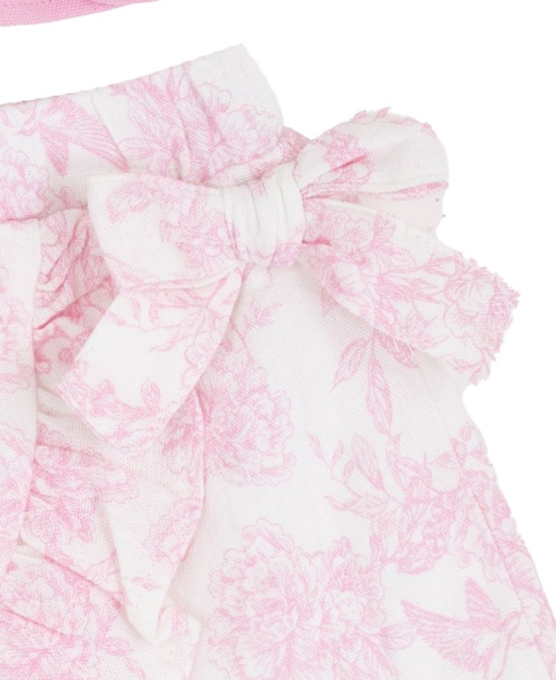 Baby Girls' Flutter Sleeve Top and Elastic Waistband Shorts, 2-Piece Set