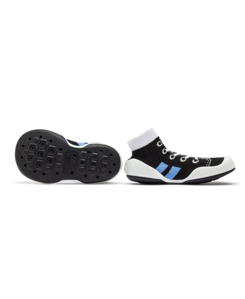 Infant Girl Boy First Walk Sock Shoes Runner - Black
