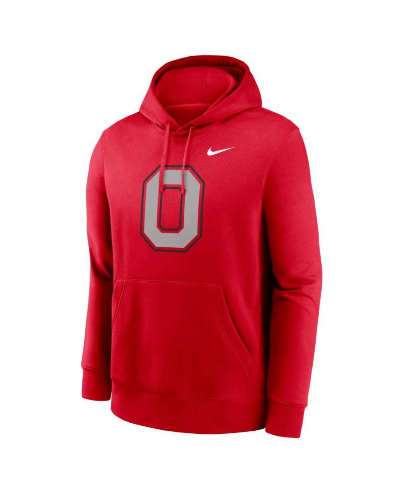 Men's Scarlet Ohio State Buckeyes Primetime Alternate Logo Club Fleece Pullover Hoodie