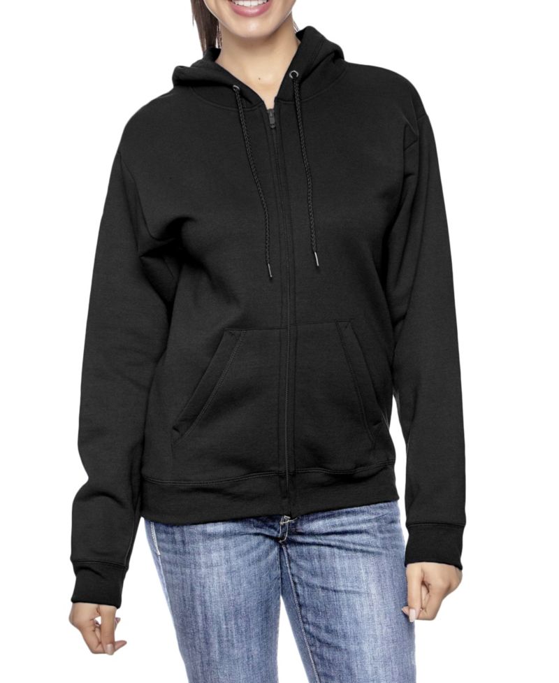 Women's Fleece-Lined Loose-Fit Full-Zip Sweater Hoodie
