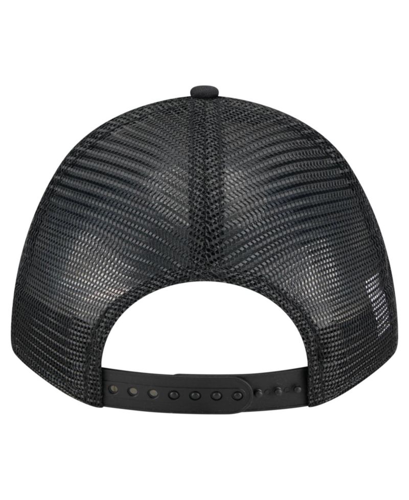Men's Black Miami Marlins City Initial 9FORTY A-Frame M-Crown Adjustable Trucker Hat