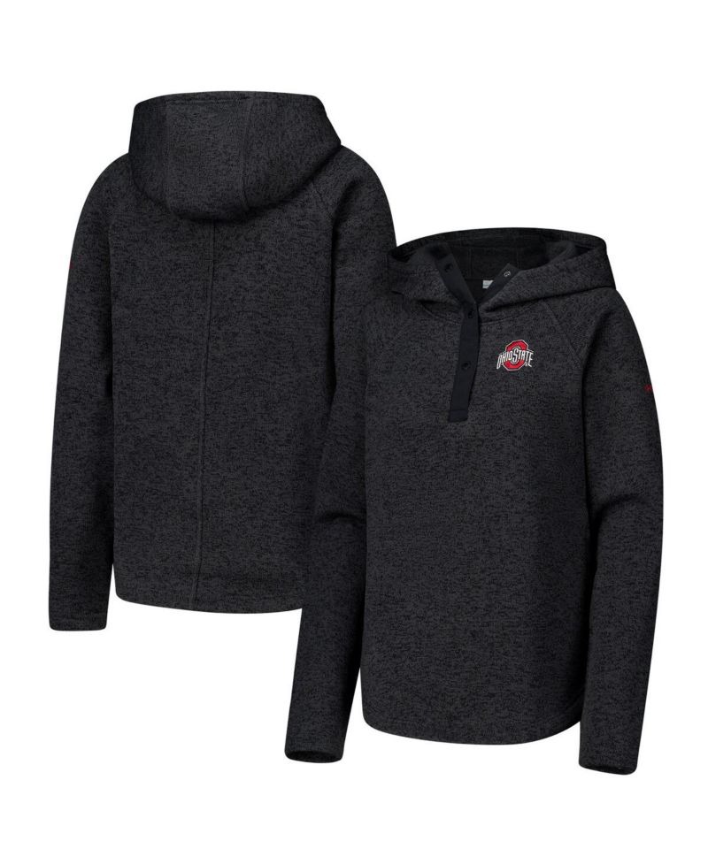 Women's Black Ohio State Buckeyes Sweater Weather Raglan Pullover Hoodie