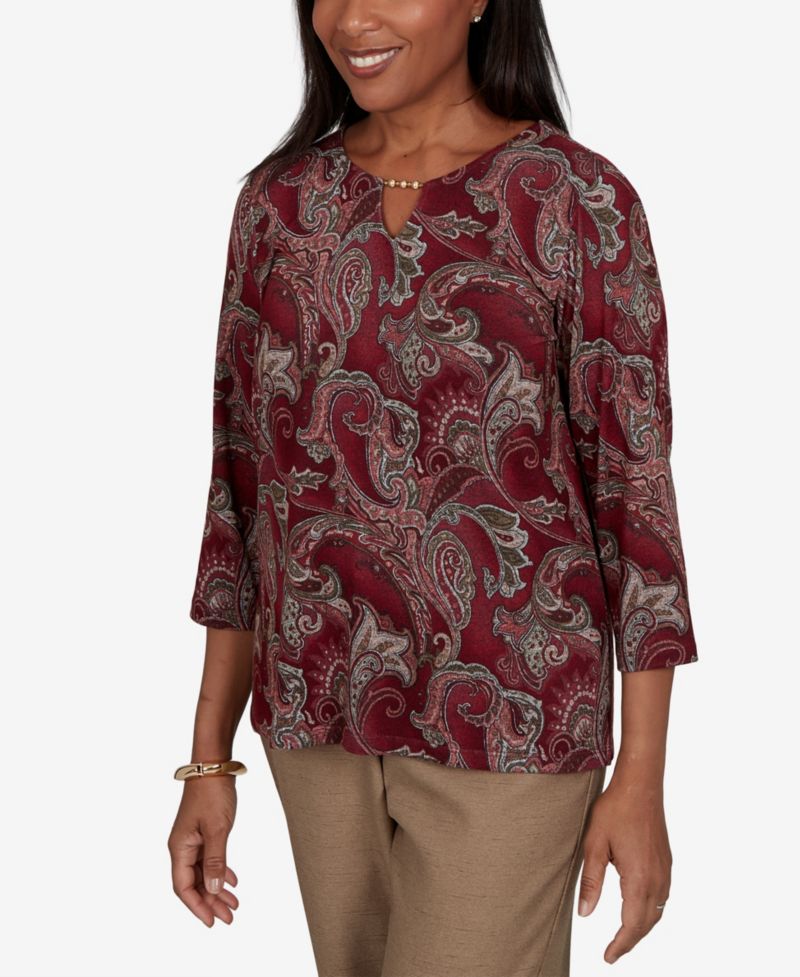 Women's Union Square Paisley Scroll Melange Knit Top