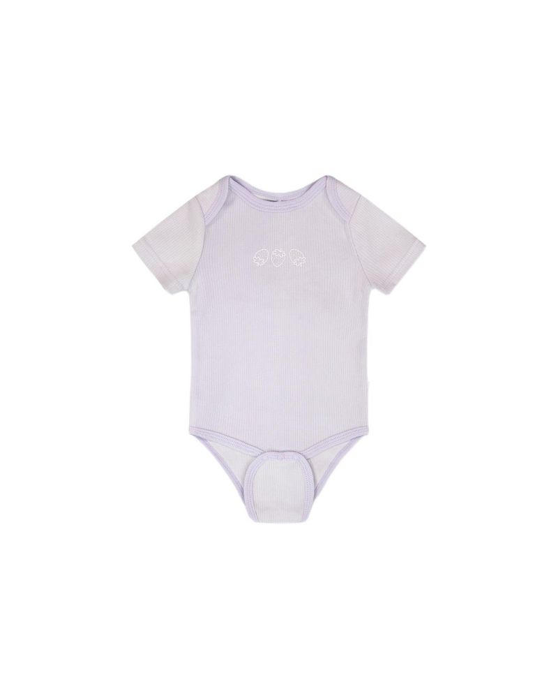 Baby Girls Evolutive Cotton Rib Jersey Onesie Lilac