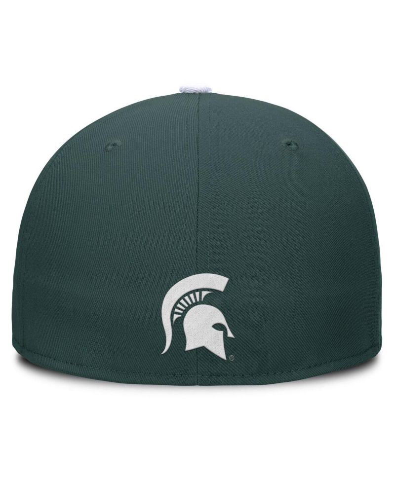 Men's Green/White Michigan State Spartans Two-Tone Primetime Performance Fitted Hat