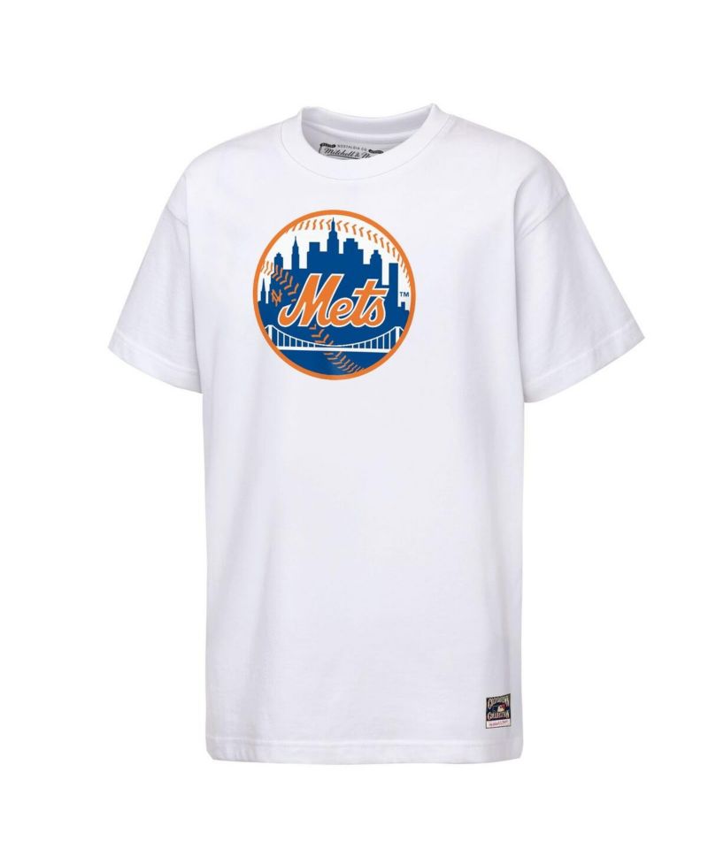 Big Boys and Girls White New York Mets Cooperstown Concession T-Shirt