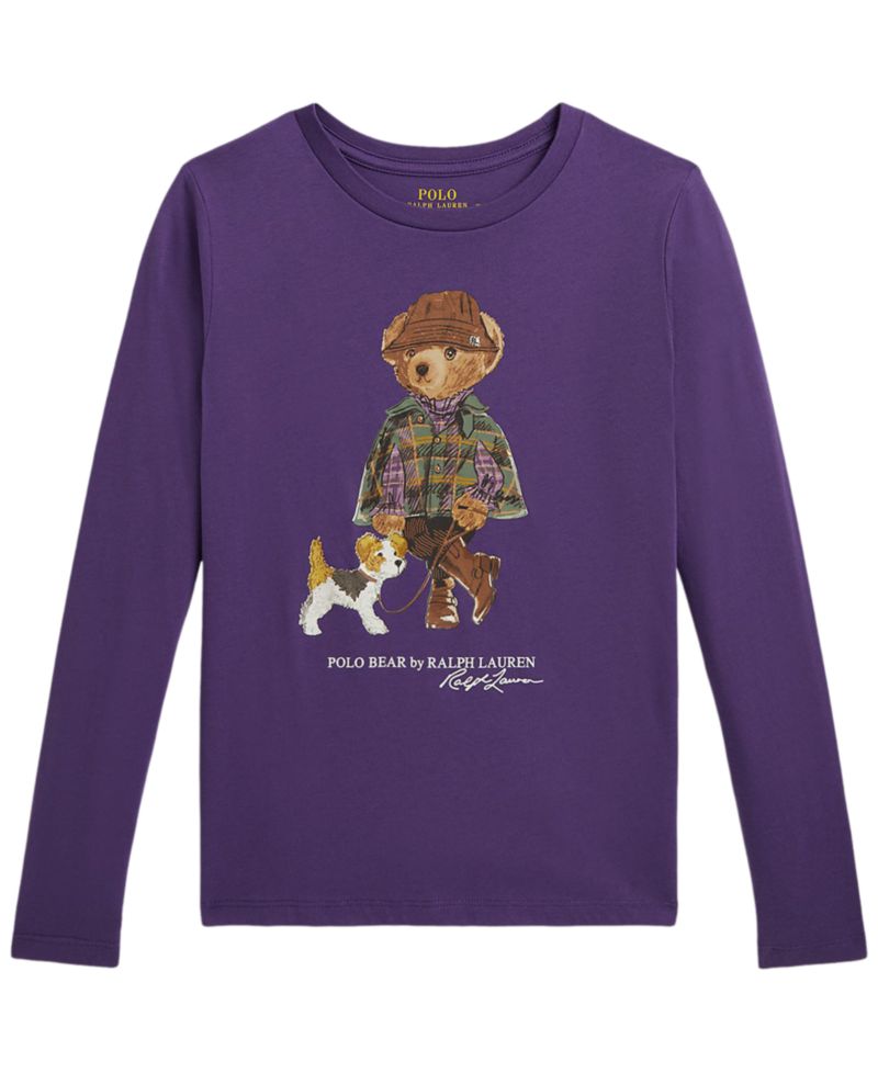 Girls' 7-16 Polo Bear Long-Sleeve T-Shirt