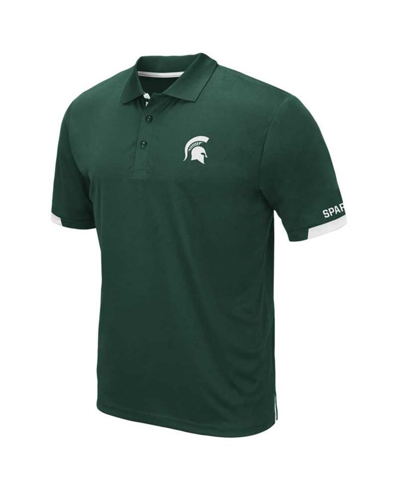 Men's Green Michigan State Spartans Big and Tall Santry Polo Shirt