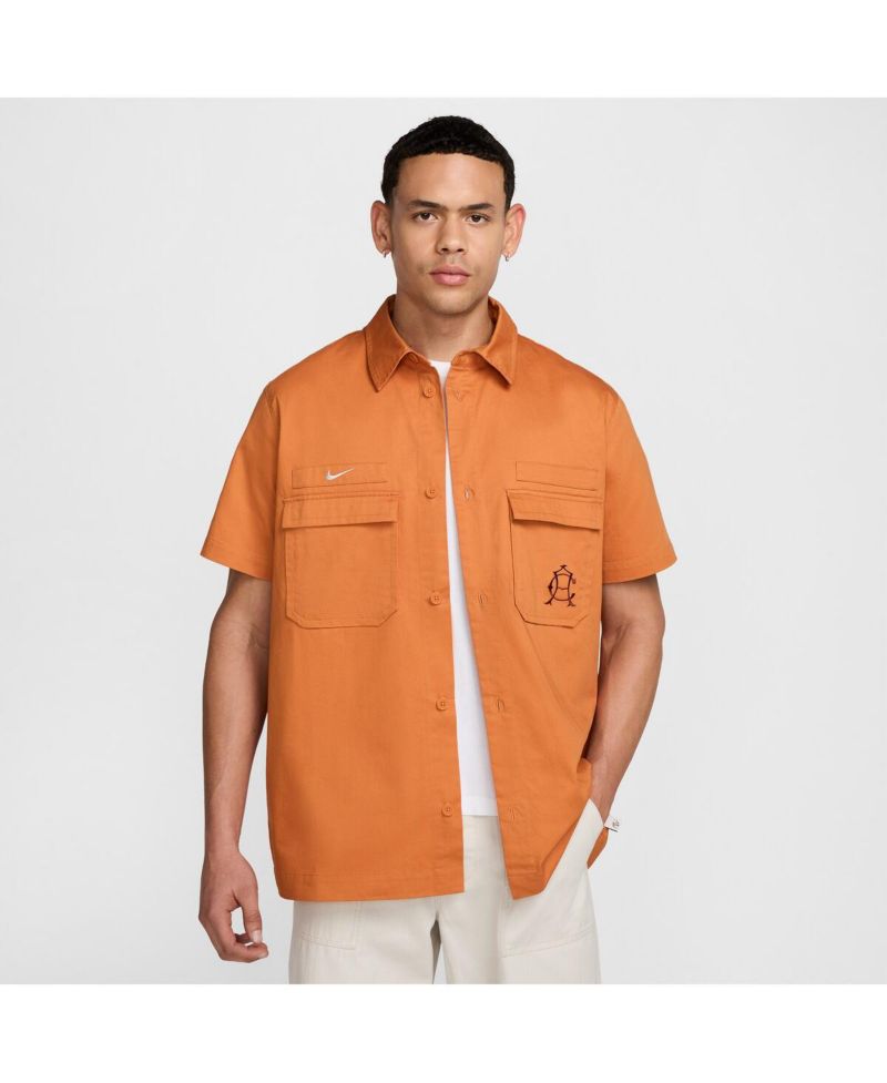 Men's Burnt Orange Club America CA x CA Woven Button-Down Shirt