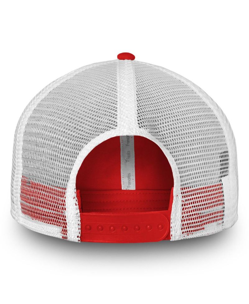 Men's Red, White Carolina Hurricanes Slouch Core Primary Trucker Snapback Hat