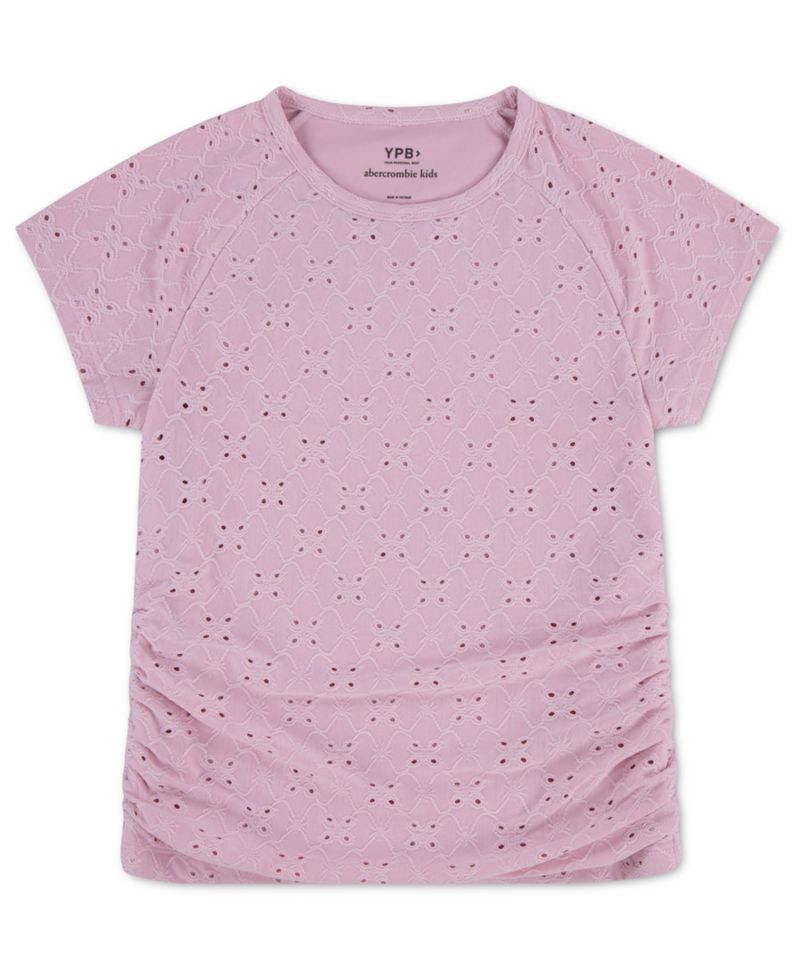 Girls' YPB Eyelet Ruched Baby T-Shirt