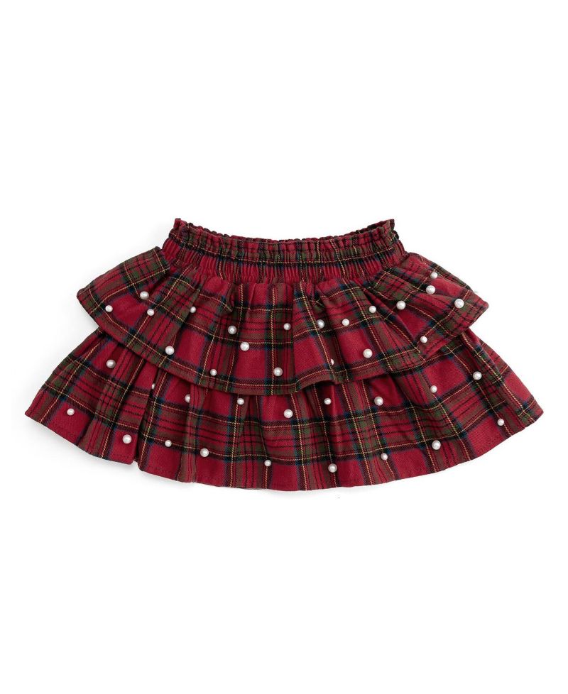 Girls' 4-16 Christmas Tartan Pearl A-Line Skirt