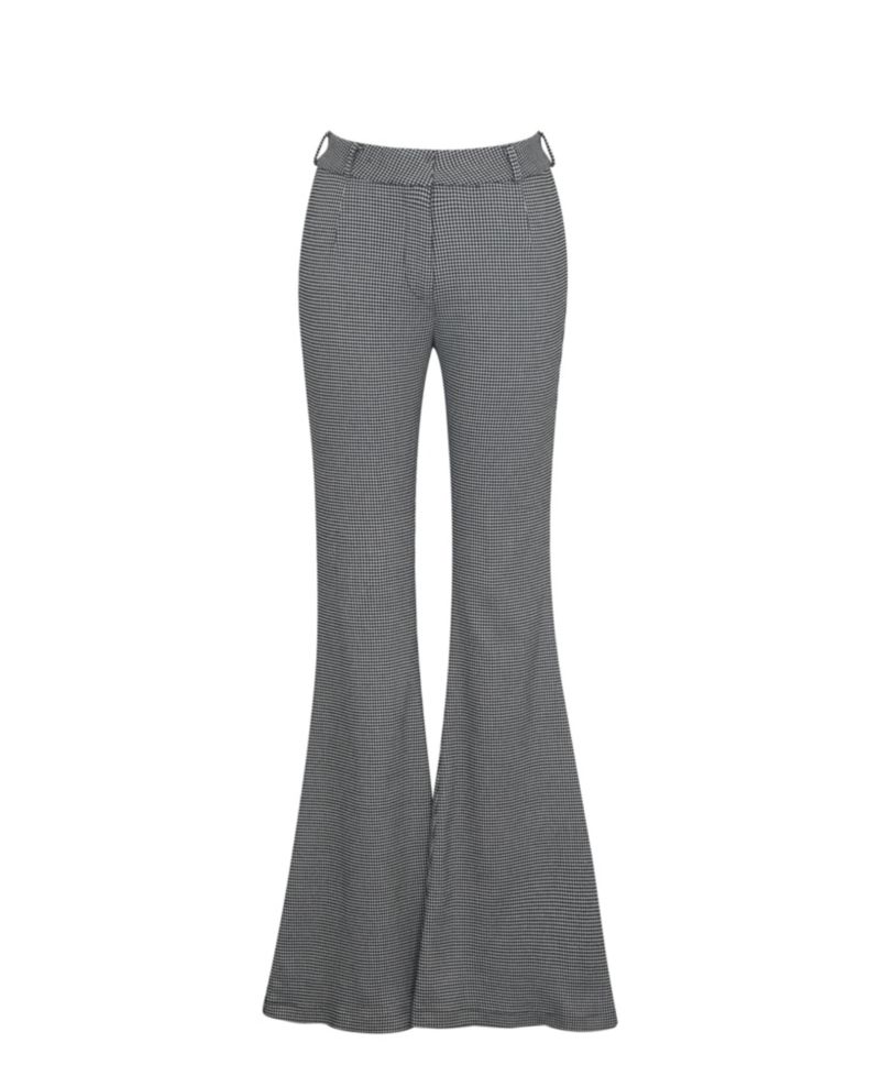 Women's Ulli Micro-Houndstooth Flared Pants