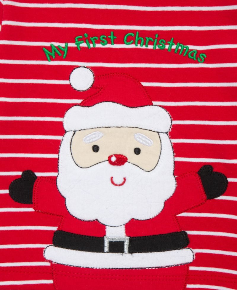 Baby Boys' Santa Stripe Printed Top, Joggers and Hat, 3-Piece Set