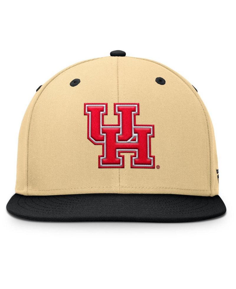 Men's Gold/Black Houston Cougars Balance Fitted Hat