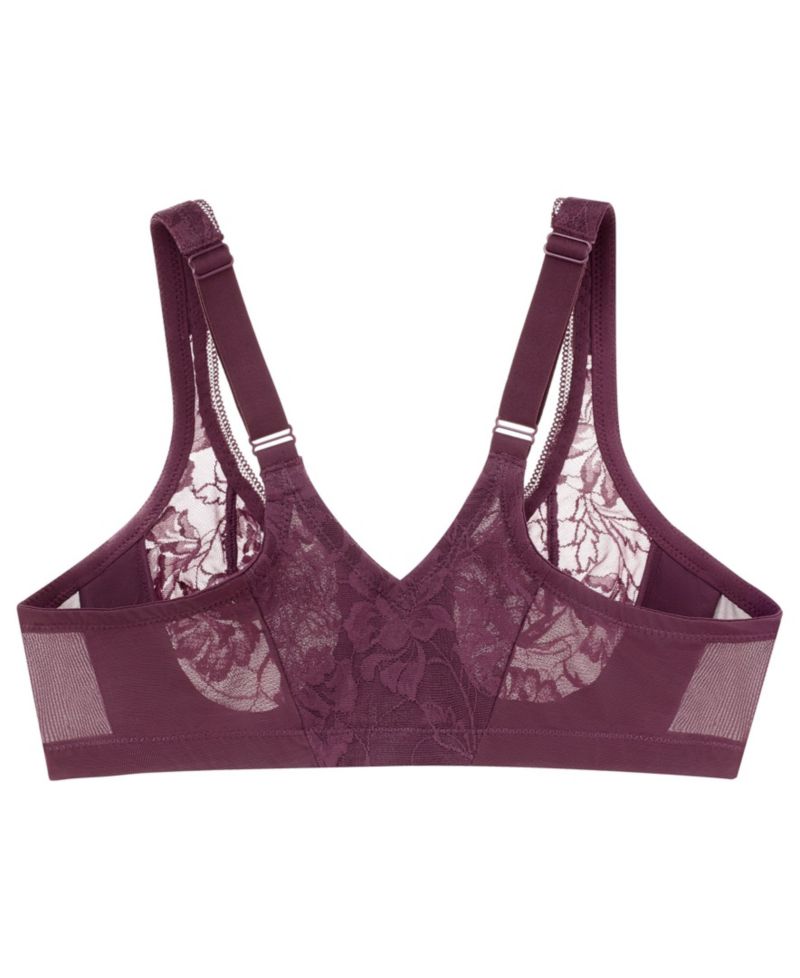 Women's Full Figure Wonderwire Front Close Stretch Lace Bra with Narrow Set Straps 9246