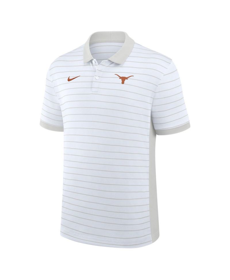 Men's White Texas Longhorns 2025 Early Season Coaches Sideline Victory Stripe Performance Polo Shirt