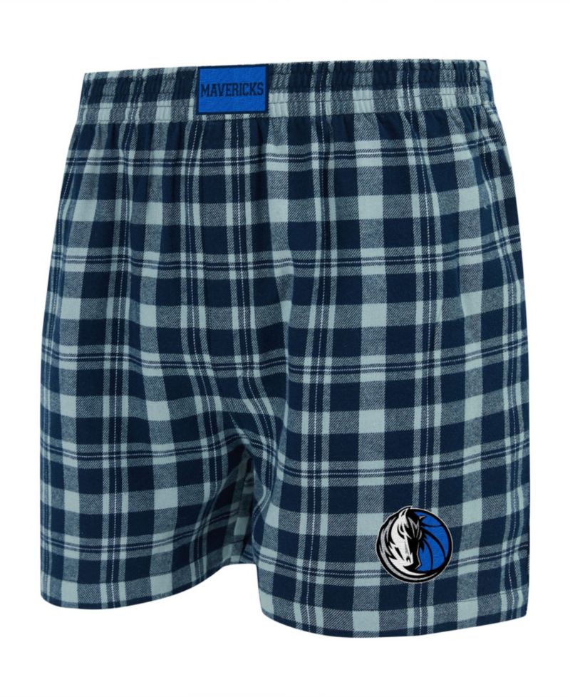 Men's Navy/Gray Dallas Mavericks Hawthorn Flannel Boxer