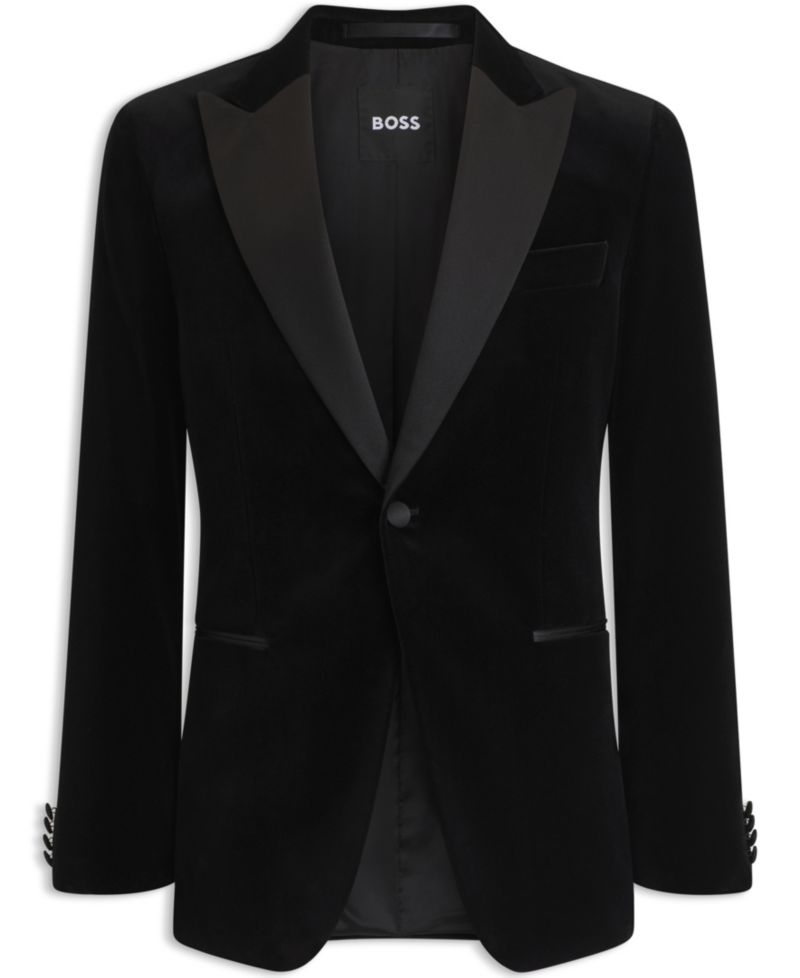 BOSS by Men's Cotton Velvet Slim-Fit Tuxedo Jacket