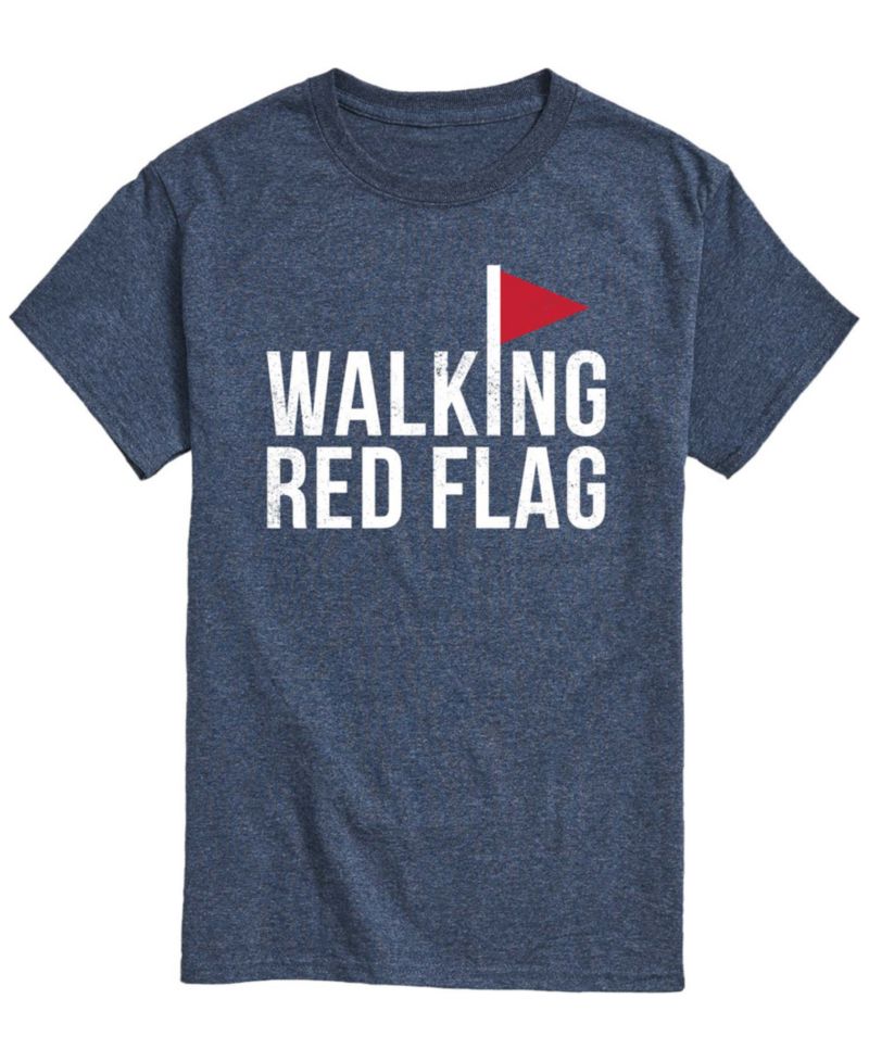 Men's Walking Red Flag Short-Sleeve Graphic T-Shirt