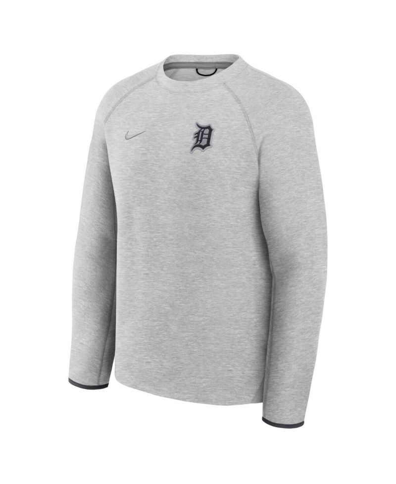Men's Heather Charcoal Detroit Tigers Tech Fleece Raglan Sweatshirt