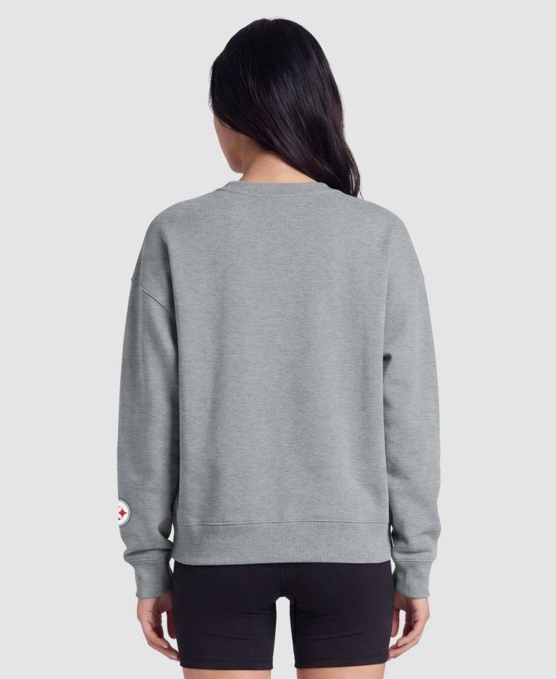 Pittsburgh Steelers Women's Contrast Lined Sweatshirt - Heather Gray