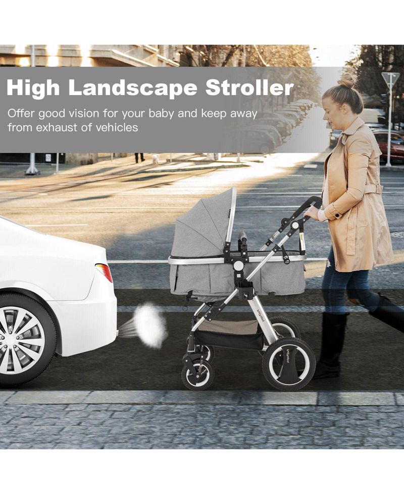 Kids Folding Aluminum Stroller Jogger with Diaper Bag