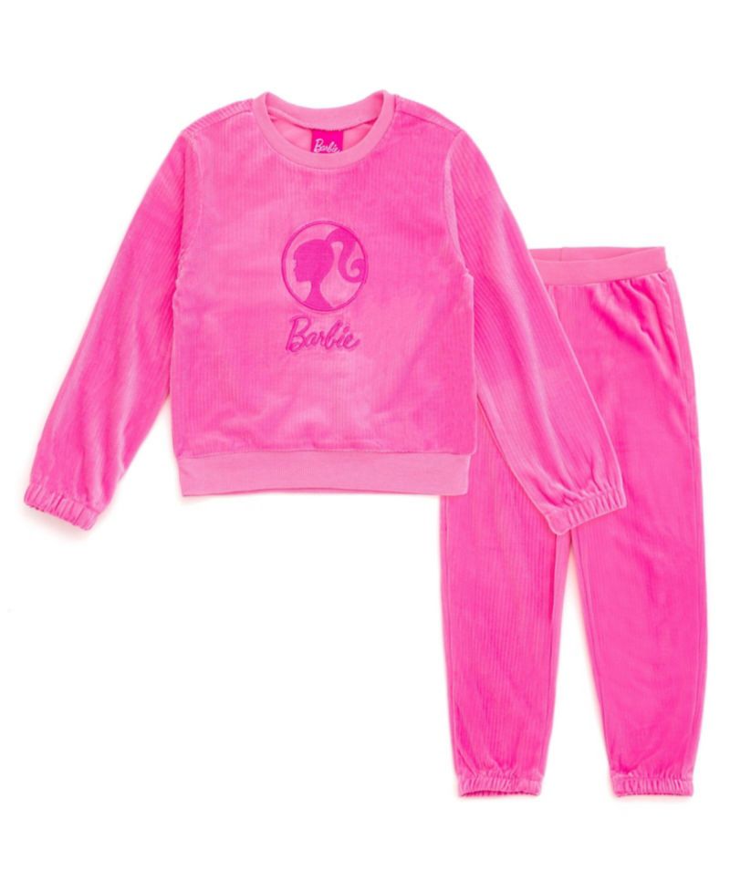 Girls Velour Sweatshirt and Jogger Pants Outfit Set