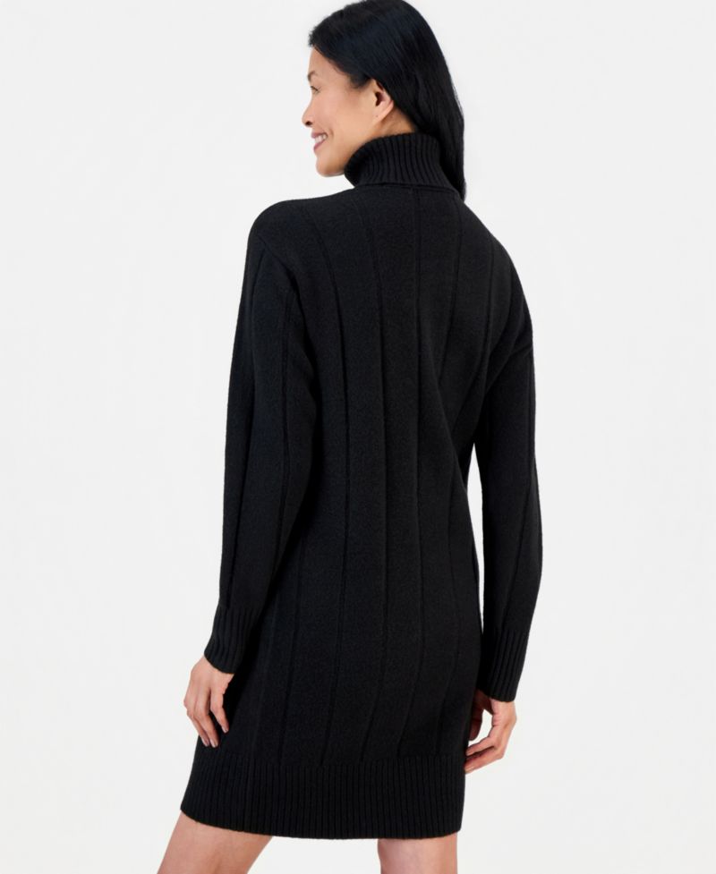 Petite Luxsoft Long-Sleeve Turtleneck Sweater Dress, Macy's Exclusive