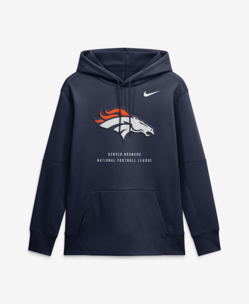Men's Navy Denver Broncos Toss Sweep Therma-FIT Hoodie
