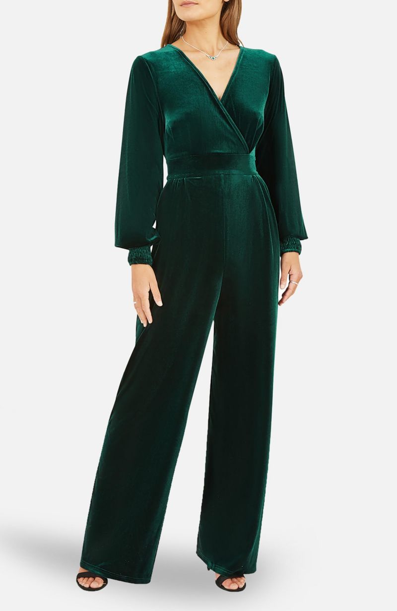 Women's Velvet Long Sleeve Jumpsuit