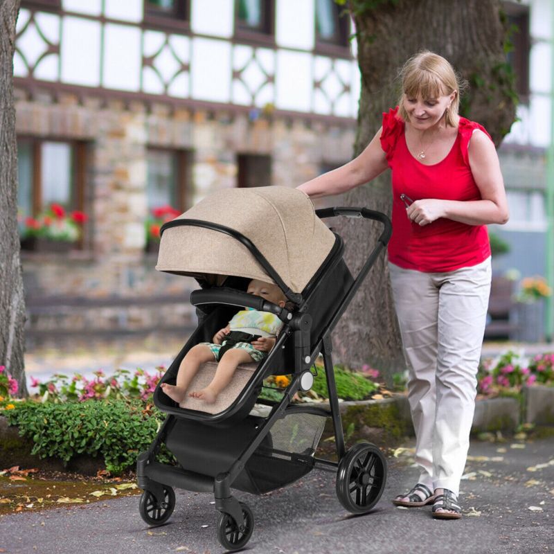 2-in-1 Baby Pushchair with Foldable Design for Newborn Infants