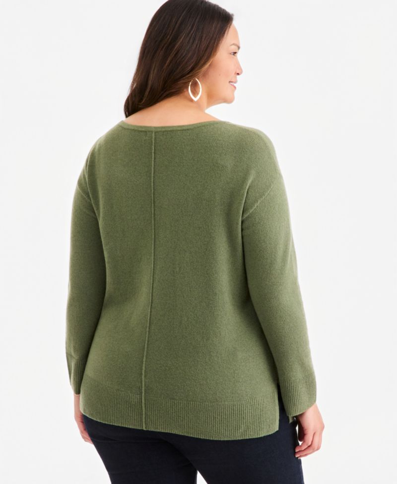 Plus Luxsoft Seamfront Boatneck Tunic Sweater