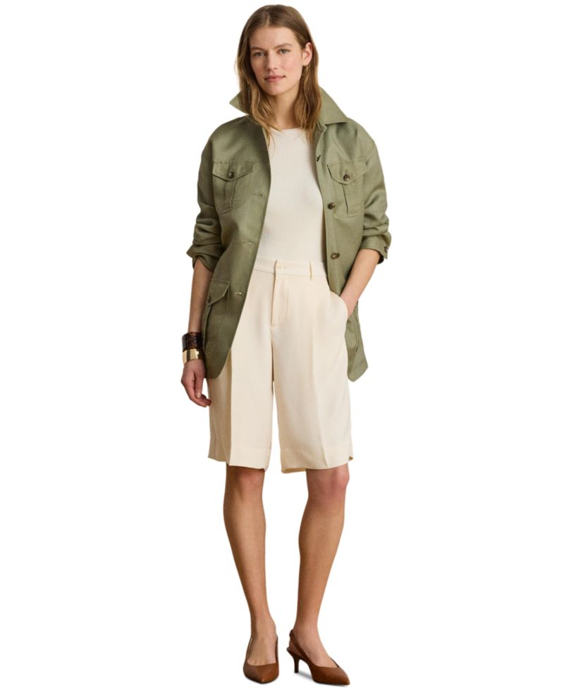 Women's High-Rise Double-Faced Bermuda Shorts