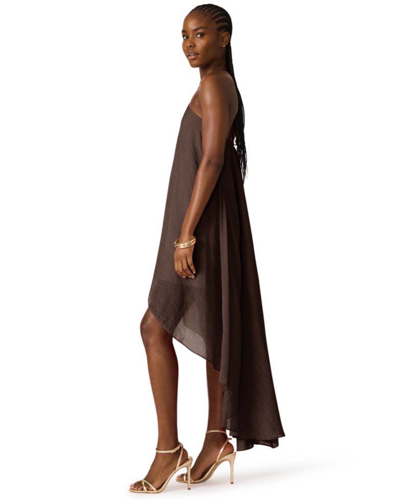 Halter Neck Sleeveless High-Low Asymmetric Dress