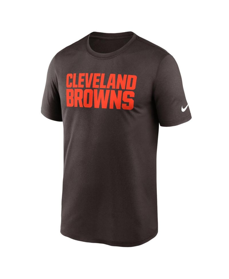 Men's Brown Cleveland Browns Primetime Legend Wordmark Performance T-Shirt