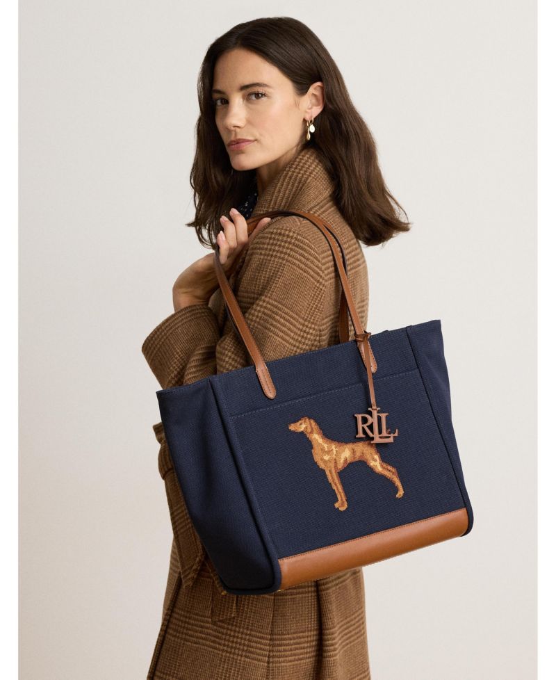 Cameryn Dog Embroidered Extra-Large Tote Bag
