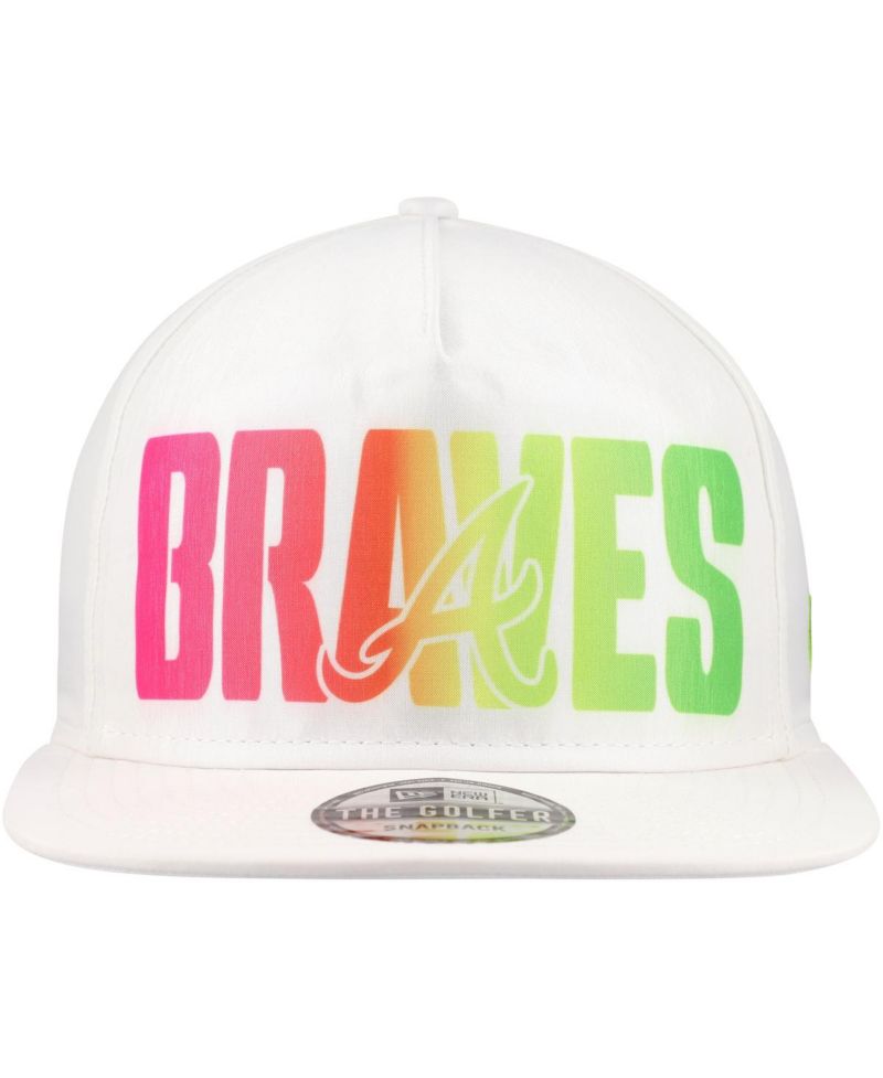 Men's White Atlanta Braves Spring Spectrum Golfer Snapback Hat