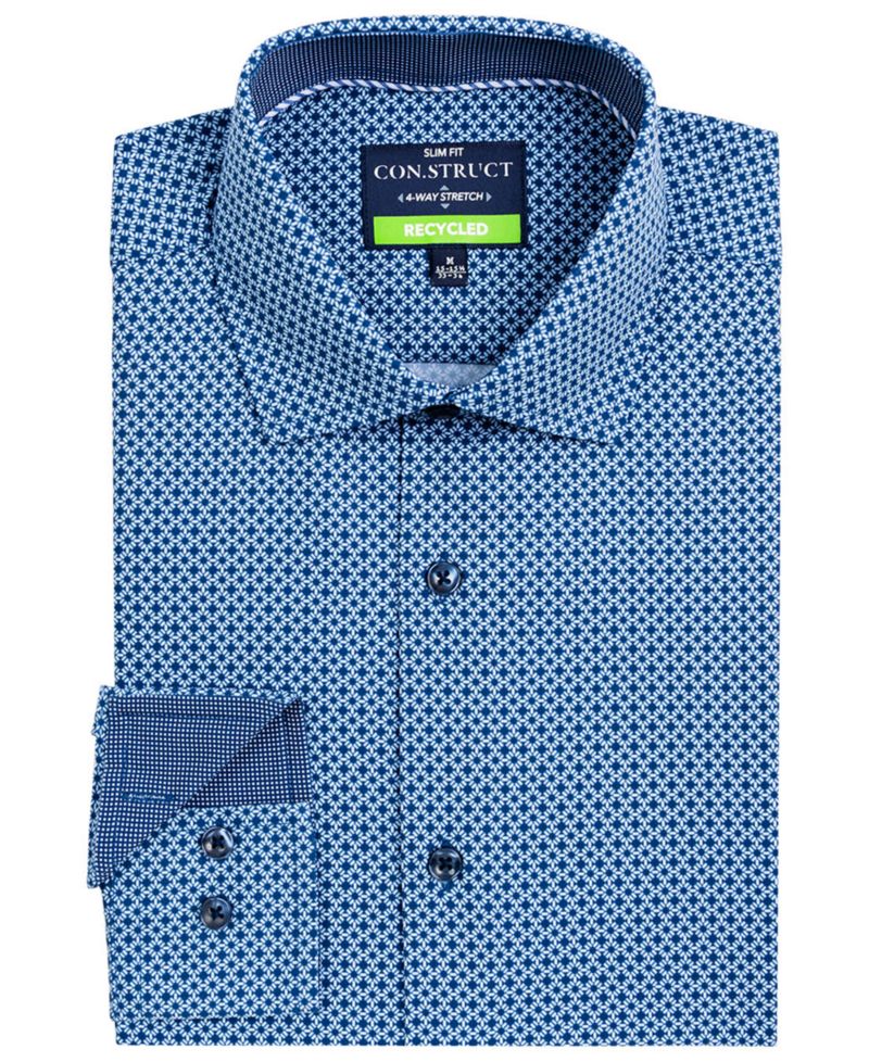 Men's Performance Stretch Tile Print Dress Shirt